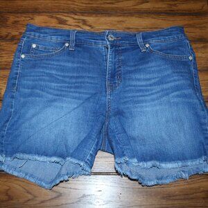 Hannah blue denim cut off shorts
